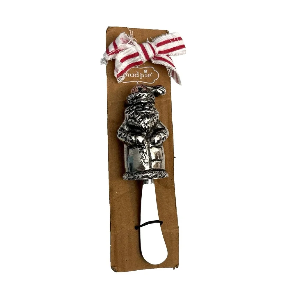 New Mud Pie Santa Spreader Christmas Serving Condiment Party Cheese Dip Butter
